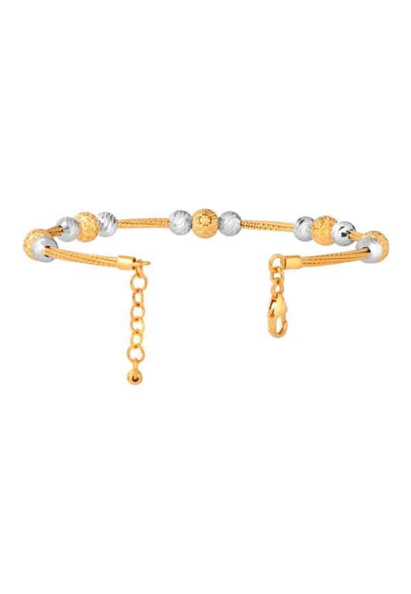 27Dec_1100x762px_0012_IL-B4412-2C TOMEI Lusso Italia Dual Tone Beads Bangle, Yellow Gold 916