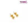TOMEI Classic Round Stud Earrings, Yellow Gold 916