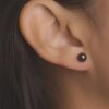 TOMEI Pearlfect Love Black Pearl Earrings, White Gold 585