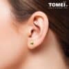 TOMEI Classic Round Stud Earrings, Yellow Gold 916