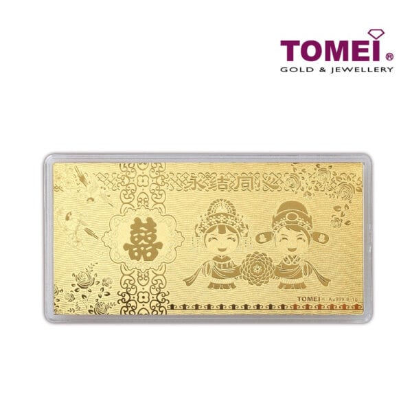 TOMEI Marriage Wishes Gold Wafer, Yellow Gold 9999 (1G)