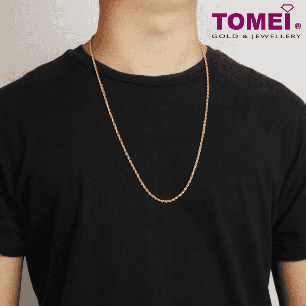 TOMEI Men's Twisted Sg Chain, Yellow Gold 916
