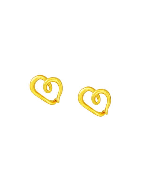 TOMEI Lusso Italia Heart Earrings, Yellow Gold 916