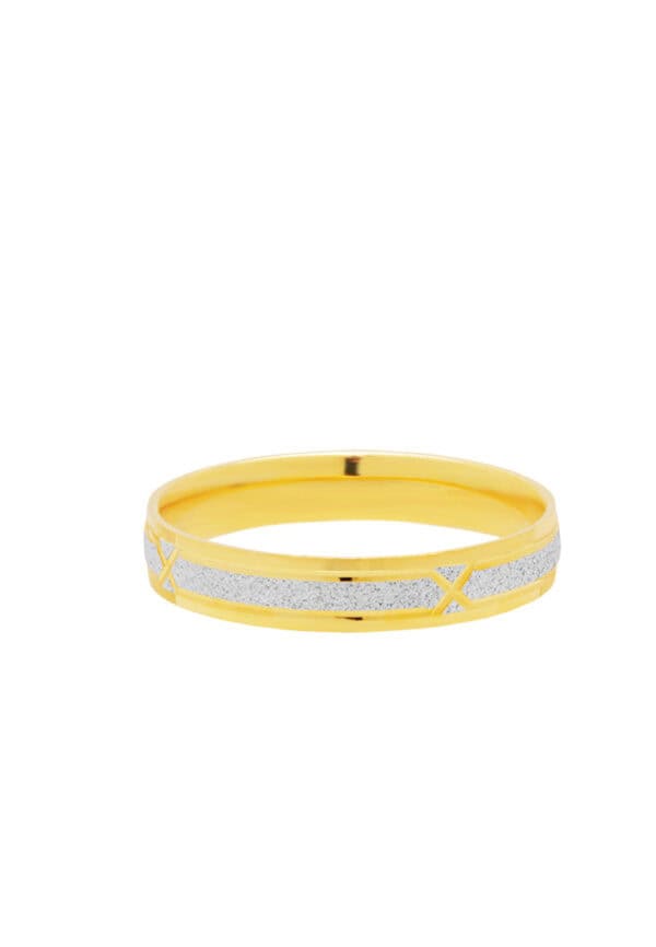 TOMEI Dual-Tone Gleaming Fit Ring, Yellow Gold 916