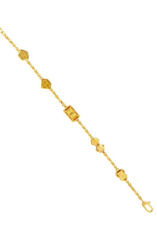 762_0002_DSC03982_9M-YG1645B-EC_2 TOMEI Five Blessings Treasure Bracelet, Yellow Gold 916