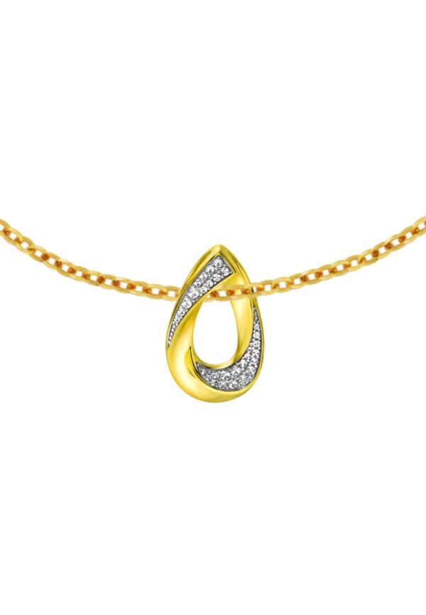 TOMEI Diamond Cut Collection Droplet Pendant, Yellow Gold 916