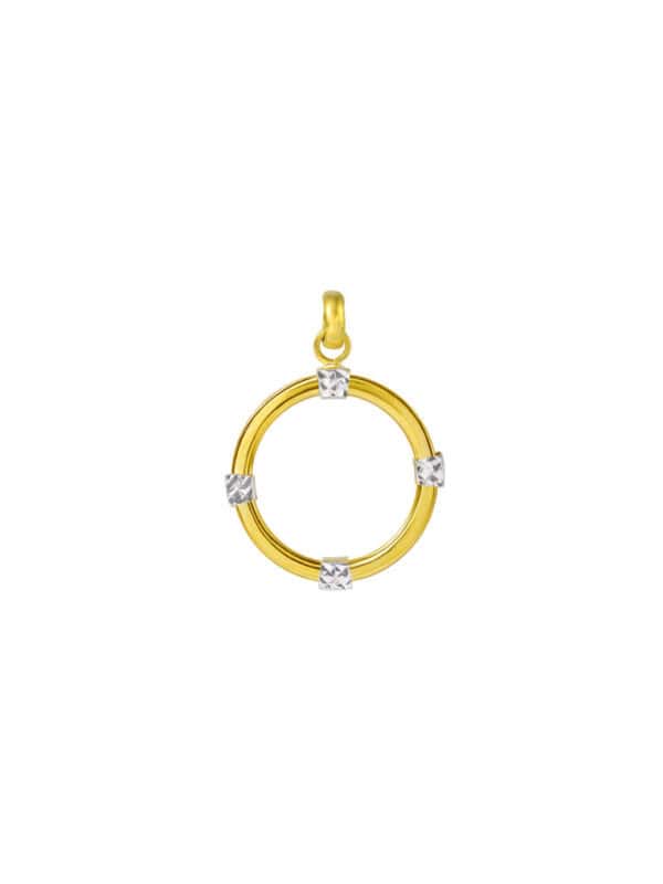 762_DSC02122_0044_IP-P24TB0682-2C TOMEI Lusso Italia Dual-Tone Circle Pendant, Yellow Gold 916