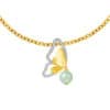 TOMEI Diamond Cut Collection Butterfly Jade Pendant, Yellow Gold 916