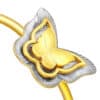 TOMEI Dual-Tone Butterfly Bangle, Yellow Gold 916