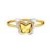 TOMEI Dual-Tone Butterfly Bangle, Yellow Gold 916