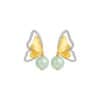 TOMEI Diamond Cut Collection Butterfly Jade Earrings, Yellow Gold 916