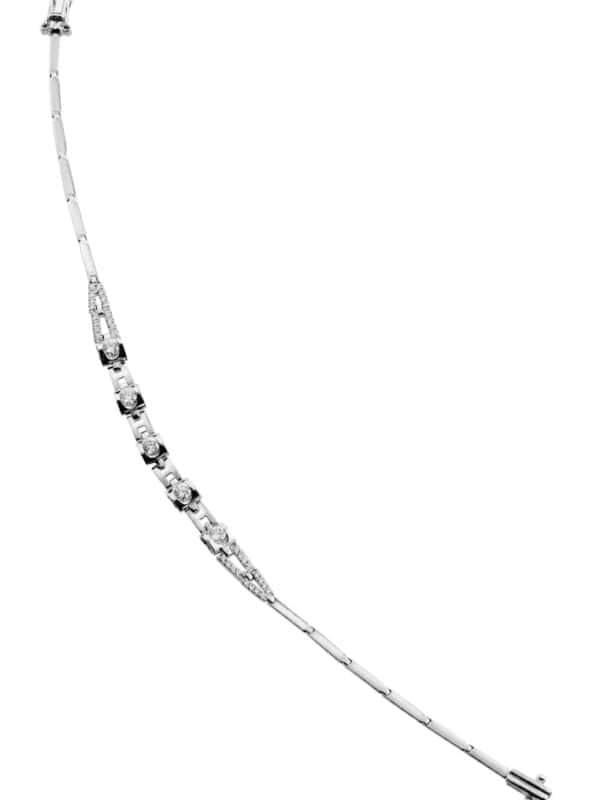 TOMEI Frontispiece of Sensational Pizzazz Bracelet, Diamond White Gold 750