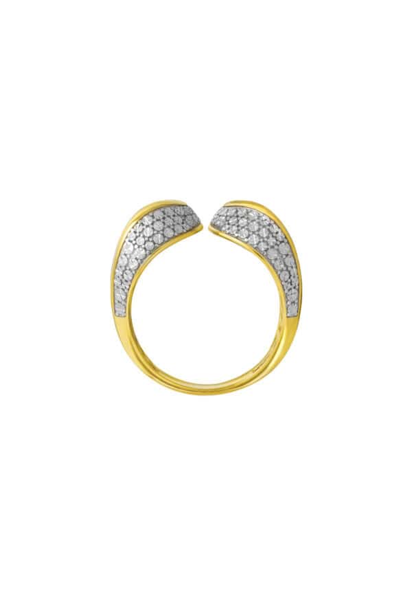 TOMEI Diamond Cut Collection Open Ring, Yellow Gold 916