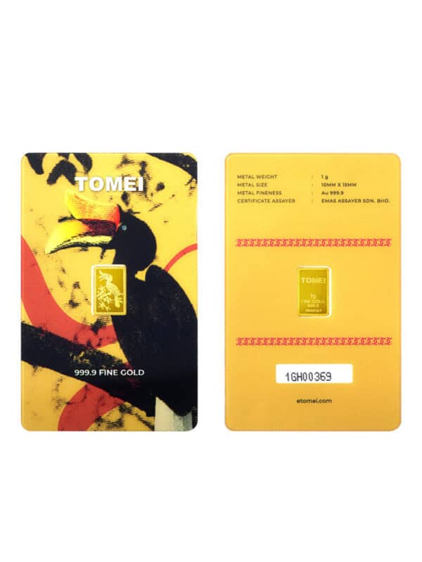 762x1100_0003_DSC03084HL-1G-Y_3 TOMEI Hornbill Gold Bar 1G Yellow Card | Fine Gold 9999