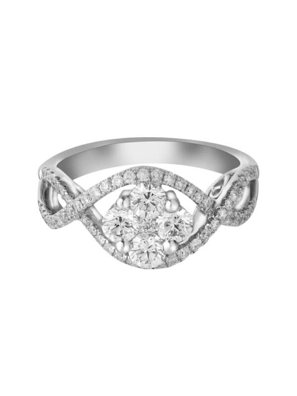 TOMEI Majestically Maestoso Verve Ring, Diamond White Gold 750 (STR1296)