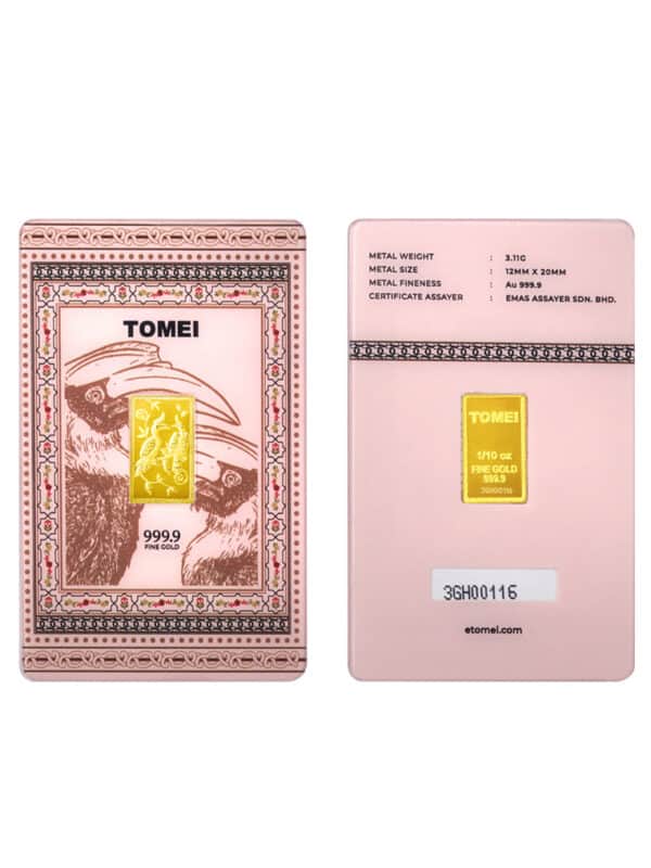 762x1100_0006_DSC03098HL-3.11G-P_3 TOMEI Hornbill Gold Bar 3.11G Pink Card | Fine Gold 9999