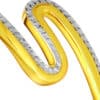 TOMEI Dual-Tone S-Shape Bangle, Yellow Gold 916