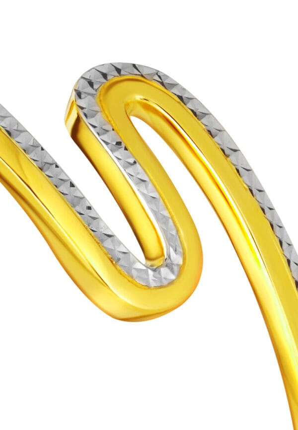 762x1100_0006_DSC095649L-SG6228-2C_3 TOMEI Dual-Tone S-Shape Bangle, Yellow Gold 916