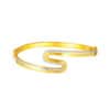 TOMEI Dual-Tone S-Shape Bangle, Yellow Gold 916