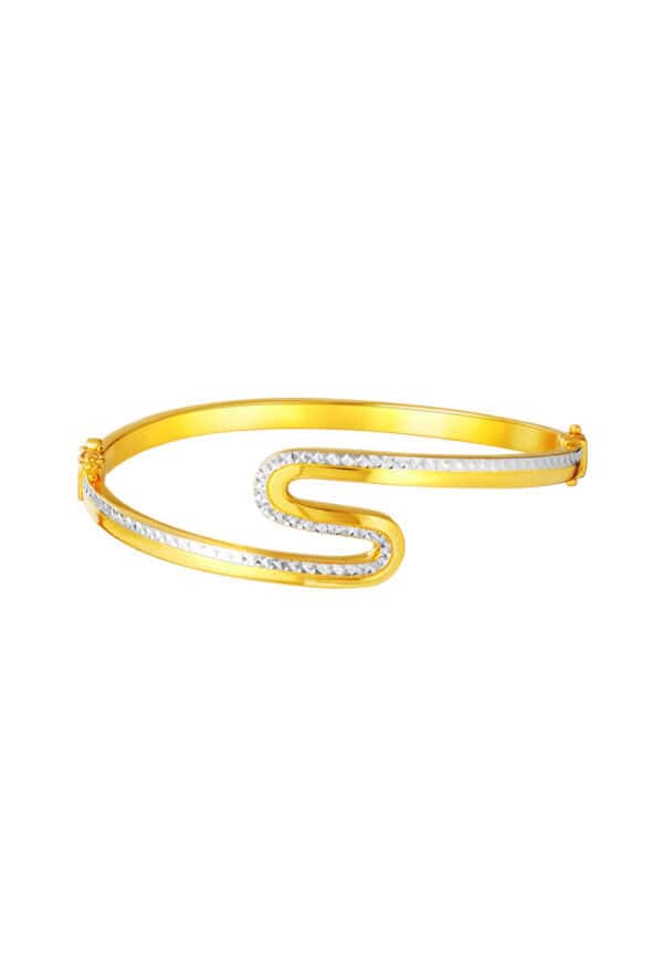 762x1100_0007_DSC095649L-SG6228-2C_2 TOMEI Dual-Tone S-Shape Bangle, Yellow Gold 916
