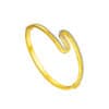 TOMEI Dual-Tone S-Shape Bangle, Yellow Gold 916