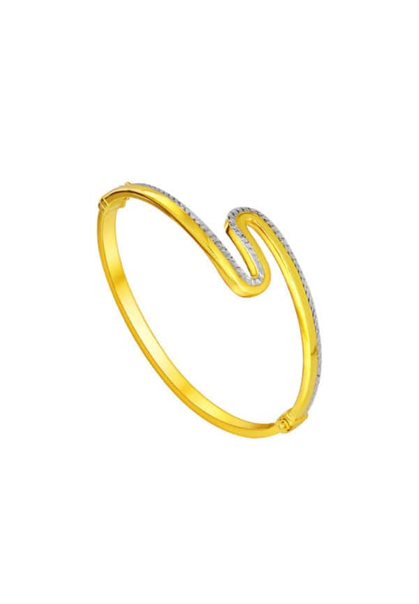 762x1100_0008_DSC095649L-SG6228-2C TOMEI Dual-Tone S-Shape Bangle, Yellow Gold 916