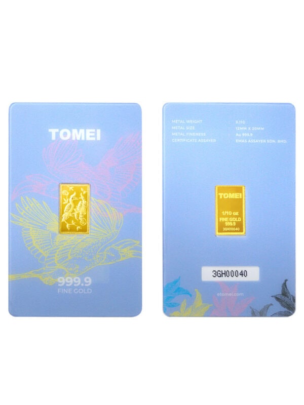 762x1100_0009_DSC03089HL-3.11G-B_3 TOMEI Hornbill Gold Bar 3.11G Blue Card | Fine Gold 9999