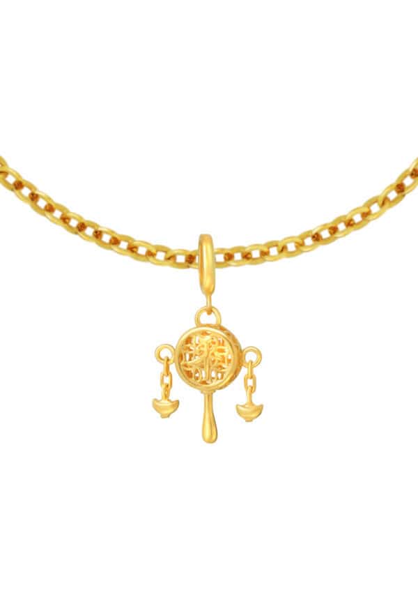 TOMEI Ping An Rattle Charm, Yellow Gold 916