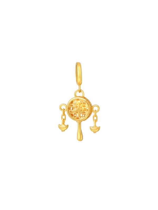 TOMEI Ping An Rattle Charm, Yellow Gold 916