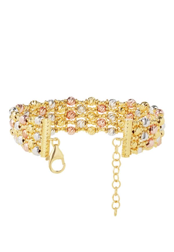 TOMEI Lusso Italia Tri-Tone Layered Bracelet, Yellow Gold 916