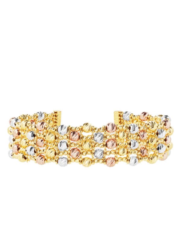 TOMEI Lusso Italia Tri-Tone Layered Bracelet, Yellow Gold 916