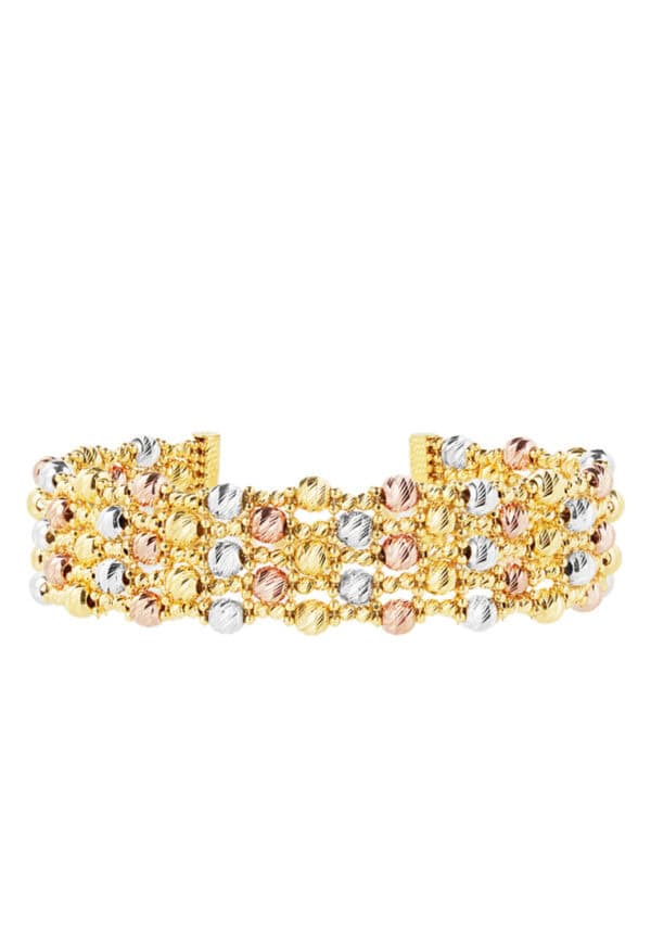 TOMEI Lusso Italia Tri-Tone Layered Bracelet, Yellow Gold 916