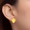 TOMEI Lusso Italia Button Earrings, Yellow Gold 916