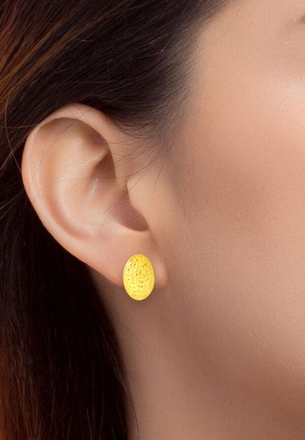 TOMEI Lusso Italia Button Earrings, Yellow Gold 916
