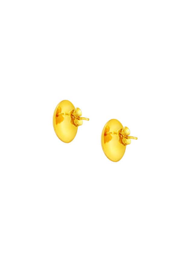TOMEI Lusso Italia Button Earrings, Yellow Gold 916