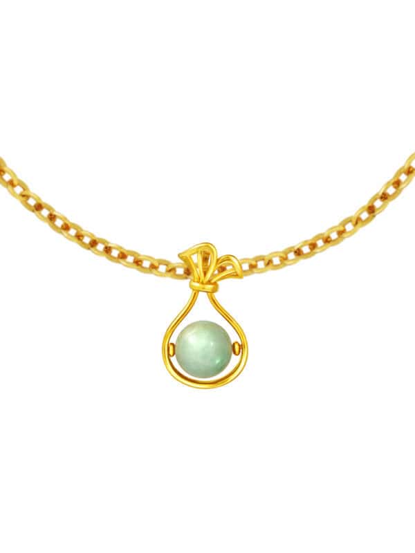 762x1100_0024_Sony_386019P-YG1322P-1C_3 TOMEI Money Bag Jade Pendant, Yellow Gold 916