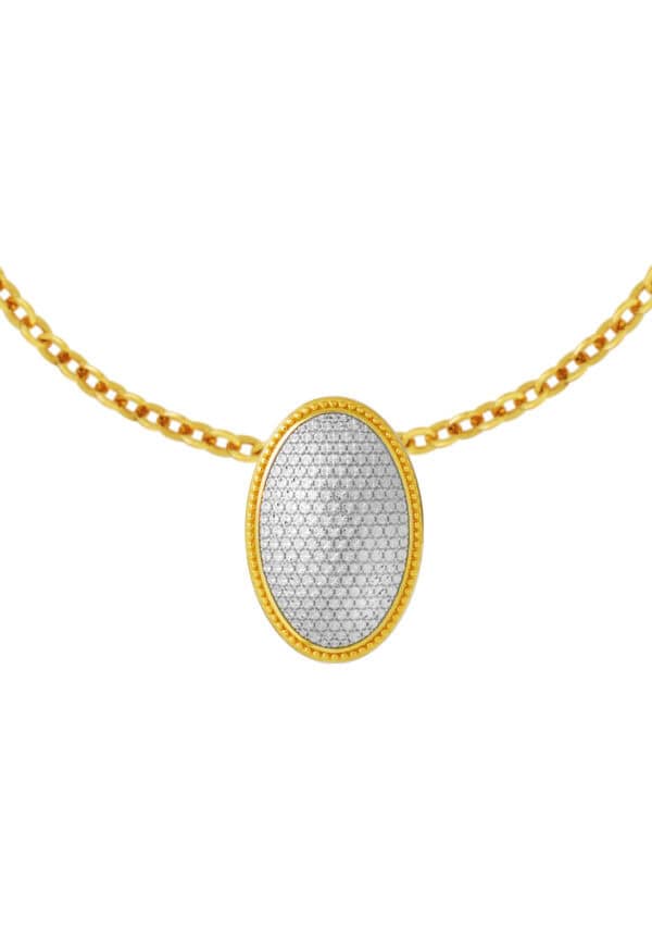 TOMEI Diamond Cut Collection Ellipse Pendant, Yellow Gold 916