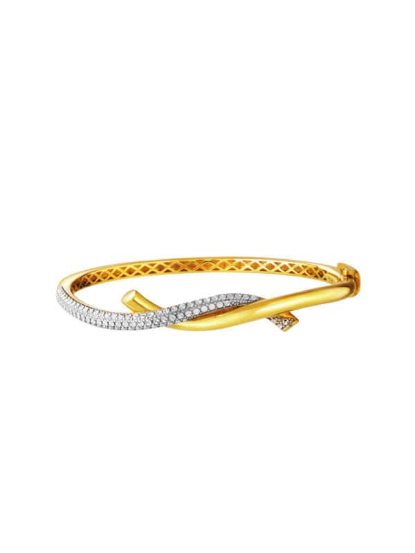 TOMEI Diamond Cut, The Simpulan Series Bangle, Yellow Gold 916
