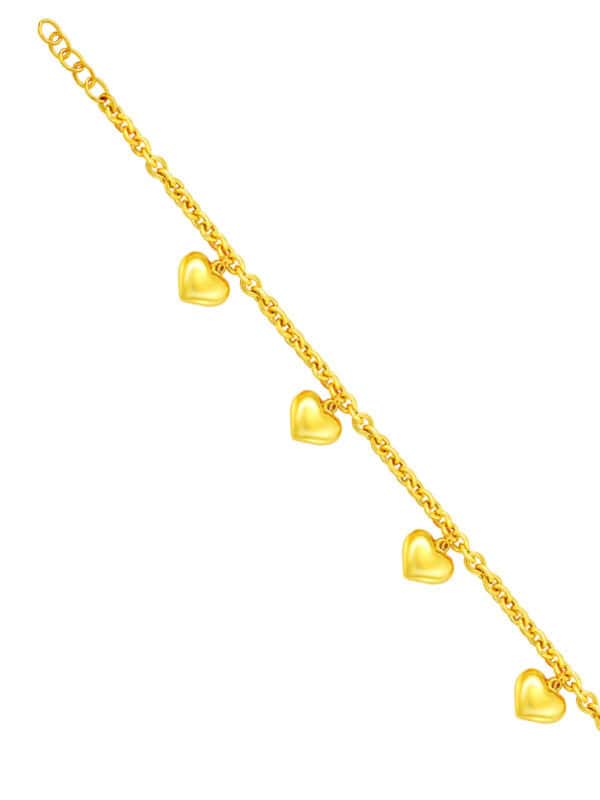 TOMEI Love Charms Bracelet, Yellow Gold 916