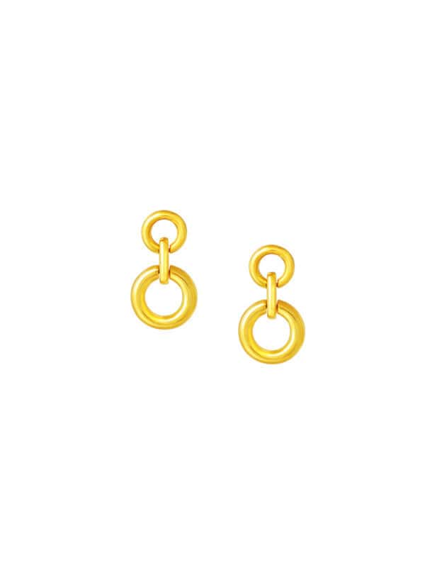 TOMEI Lusso Italia Duo-Circle Earrings, Yellow Gold 916