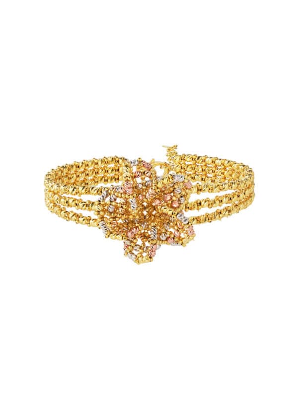 762x1100_0046_DSC05388IM-ELY0092-3C_2 TOMEI Lusso Italia Tri-Tone Floral Bracelet, Yellow Gold 916