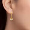 TOMEI Lusso Italia Dual-Tone Lock Pad Earrings, Yellow Gold 916
