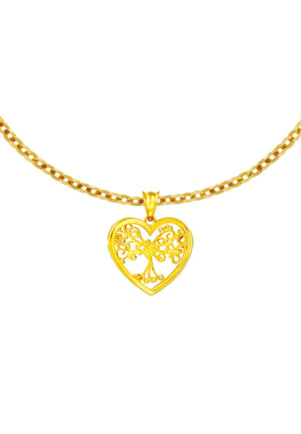 TOMEI Lusso Italia Love Tree Pendant, Yellow Gold 916