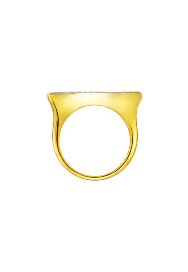 TOMEI Diamond Cut Collection Wavy Ring, Yellow Gold 916