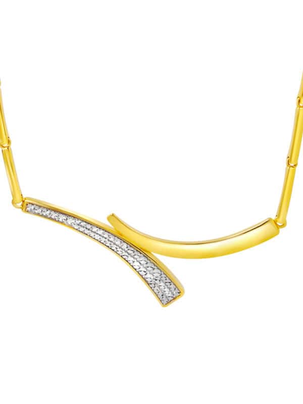 762x1100_2_0006_DSC00299DC-YG1496N-2C_3 TOMEI Diamond Cut Collection Curved Line Necklace, Yellow Gold 916