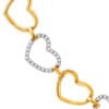 TOMEI Diamond Cut Collection Gilded Hearts Bracelet, Yellow Gold 916
