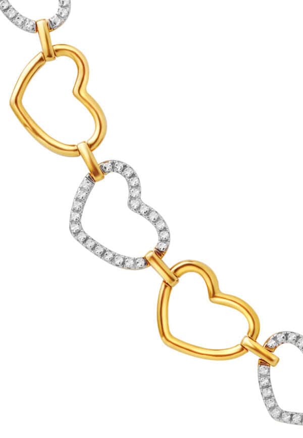 762x1100_Master_0012_Sony_23357_4ed0dc84-b5a8-41fb-a091-f7ef6060f604 TOMEI Diamond Cut Collection Gilded Hearts Bracelet, Yellow Gold 916