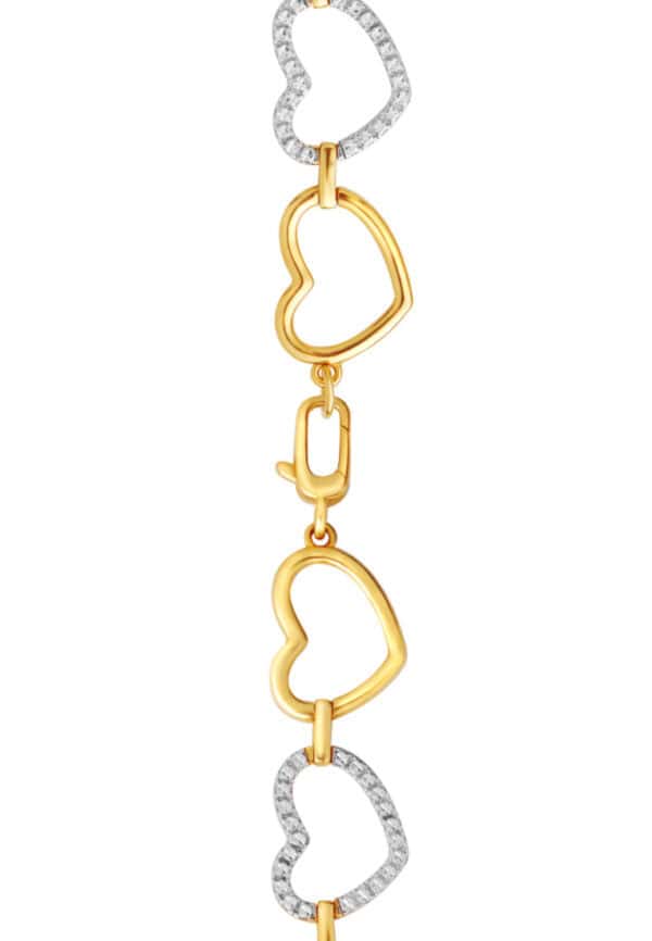 762x1100_Master_0013_Sony_23357_3debc8eb-9849-4e40-b0d3-1918a7b8e530 TOMEI Diamond Cut Collection Gilded Hearts Bracelet, Yellow Gold 916