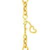TOMEI Interlocking Ribbed Heart Bracelet, Yellow Gold 916