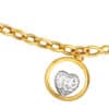 TOMEI Heart in a Circle Bracelet, Yellow Gold 916